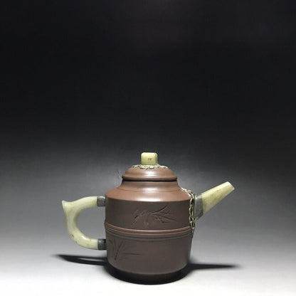 vintage chinese yixing purple clay teapot zisha ceremony carving Collectible art