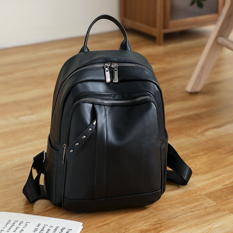 Women Ladies Backpack Purse PU Leather Zipper Bags Casual Backpacks Shoulder Bag