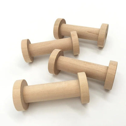 Wire Spools 10Pcs Natural Wooden Thread Reels Organizer Sewing Machine Kit 3x7cm