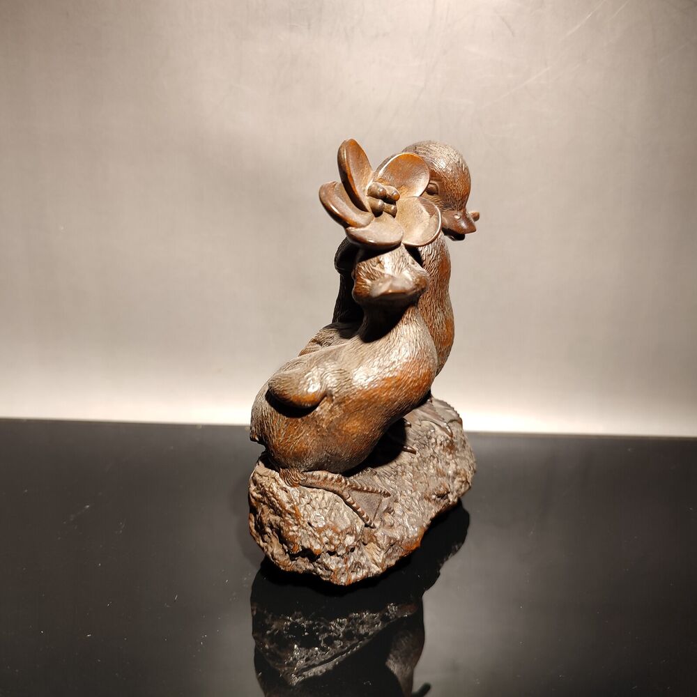 vintage wooden ornaments sculptures duck love statue anniversary gifts couple