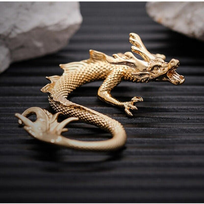 mini copper dragon statue on sales handmade craft artware table decoration China