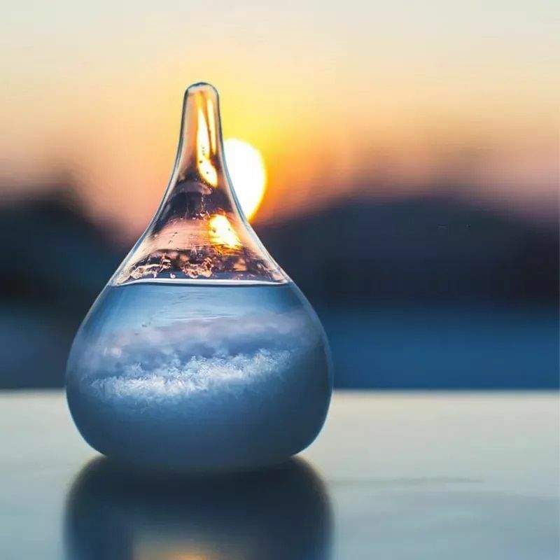 Weather Predictor Barometer 8x5cm Glass Droplet Storm Forecaster Bottles Decors