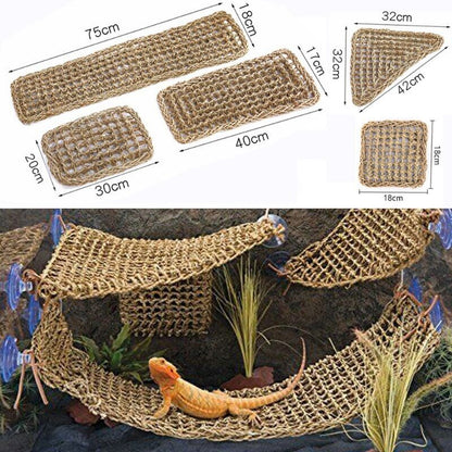 Reptile Hammock Seaweed Mat Small Hermit Bed Crabs Lounger Terrarium Decoration