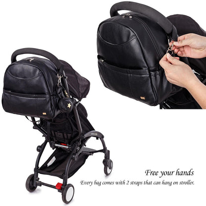 Black Diaper Backpack for Baby Pockets Diaper Bag Mother Travel Stroller Bag
