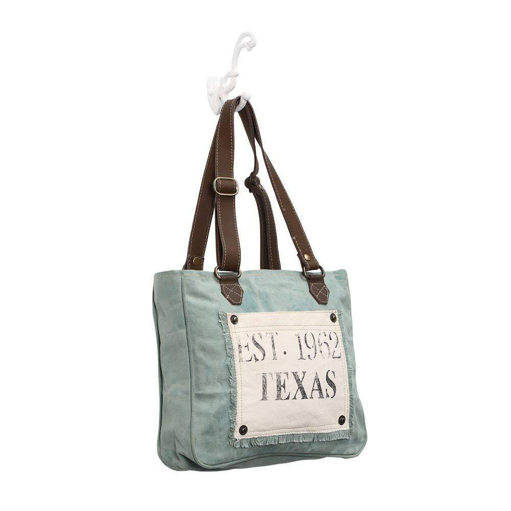Myra Bag female Turquoise Texas Upcycled Canvas Hand One Size,