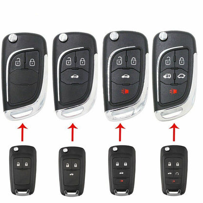 Remote Key Case Fob for CHEVROLET 2/3/4/5 Button Flip Folding Key Shell Cruze 1x
