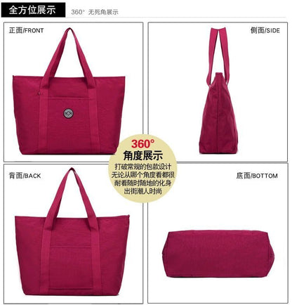 Waterproof Bag Purse Fashion Casual Nylon Shoulder Zipper Handbag Accessories