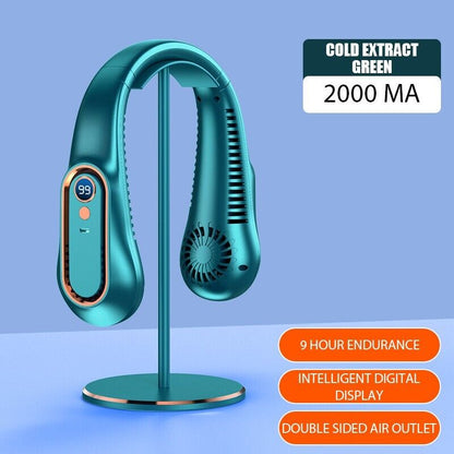 5000mAh USB Neck Hanging Fan Cooling Air Cooler Portable Little Air Conditioner