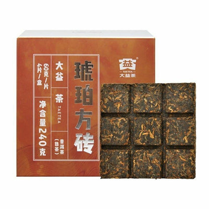 2023 Pu'er Tea Cubes Amber Menghai Dayi Pu-erh Puer Tea Brick Ripe 240g/8.46oz