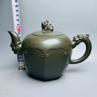 Vintage China Yixing Purple Clay Teapot Zisha Ceramic Carving Exquisite Teaware