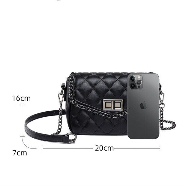 Soft Leather chain bag, women's sling shoulder crossbody bag
