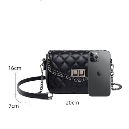 Soft Leather chain bag, women's sling shoulder crossbody bag