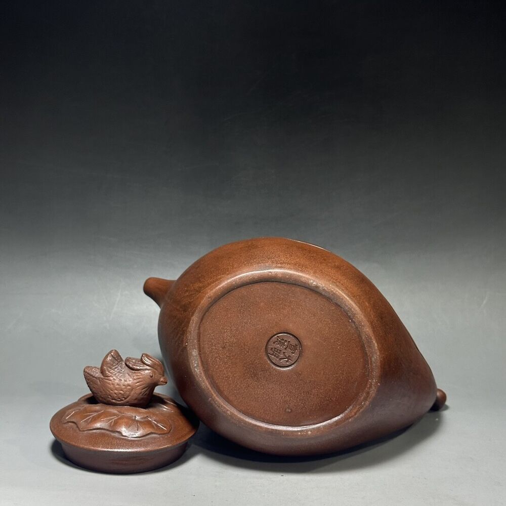 vintage chinese yixing purple clay teapot zisha ceremony carving Collectible art
