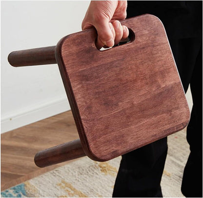 Wooden Small Stool Portable with Handle Bedside Step Stool Home Decor Fishing