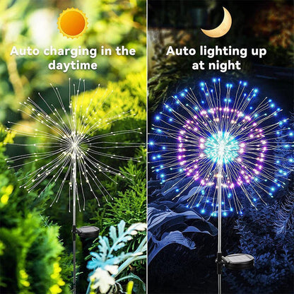 1pc Garden Solar Firework Lights Outdoor Waterproof Path Lawn Lamp Decor 150 LED