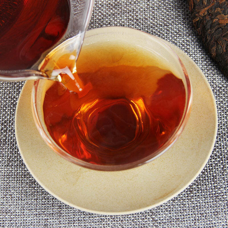 357g Menghai Qizi Ripe Puerh Tea Cake Yunnan Old Tree Pu-erh Tea Pu'er Black Tea