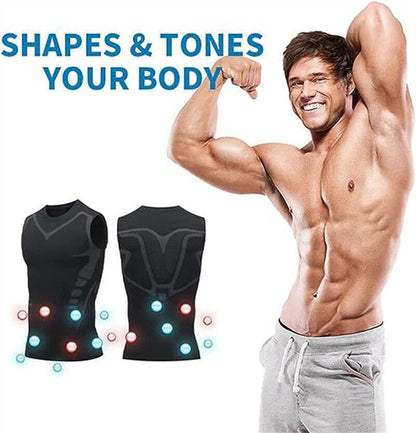 Sculptcore - Men's Body Shaper, Compression Ionic Shaping Shirt