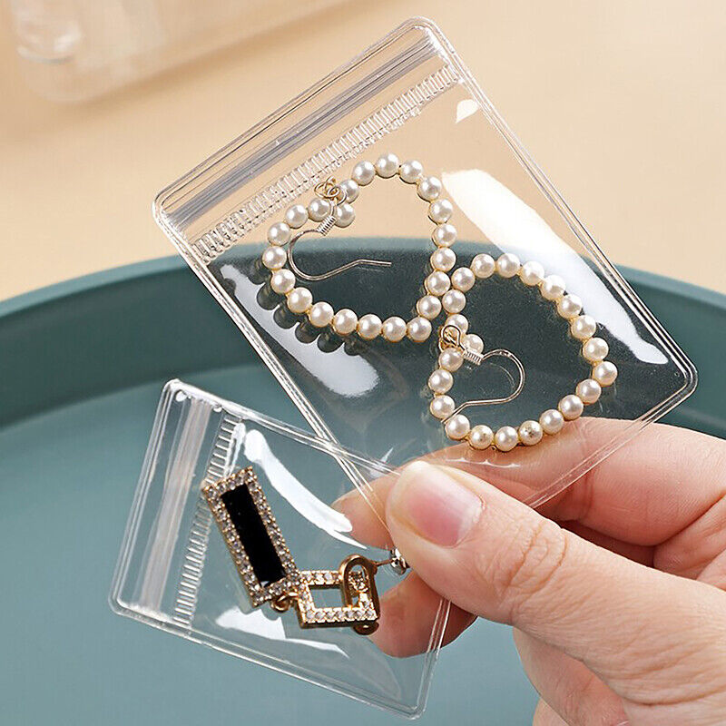 10Pcs Jewelry Storage Bag Box Anti-Oxidation Transparent Jewelry Organizer