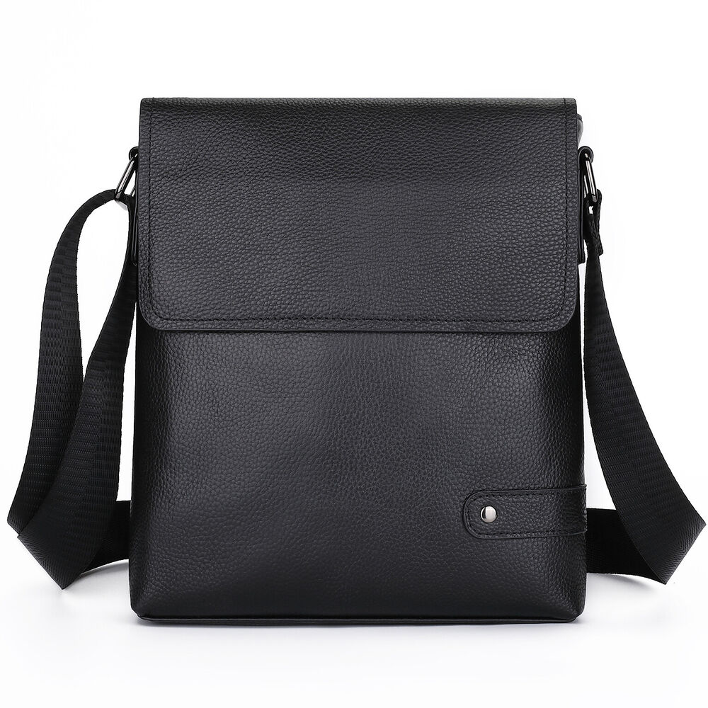 100% Genuine Leather Men's Embossing Business 8" Sling Shoulder/Messenger Bag