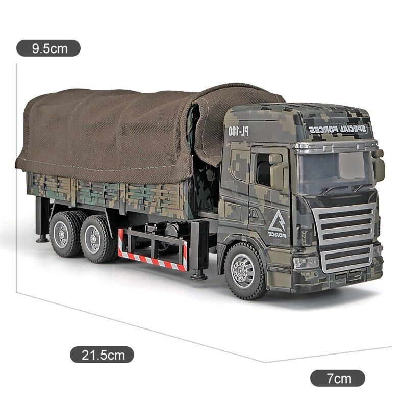 Military Tactical Armored Truck Diecast Model Car Transport Vehicle Toy Gift Kid