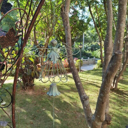 Angel Wind Chimes Iron Retro Decorative Bell Hanging Home Garden Courtyard Decor