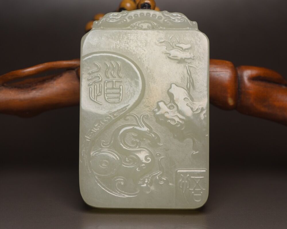 China Natural Hetian Jade Carved Kwan Yin Statue Nice White Jade Pendant Jewelry