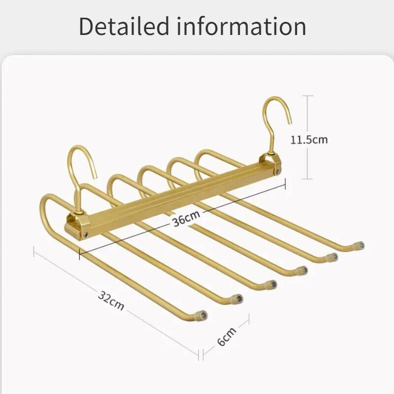 Clothes Hangers Aluminum Alloy Multi-Function Trouser Rotatable Folding Rack