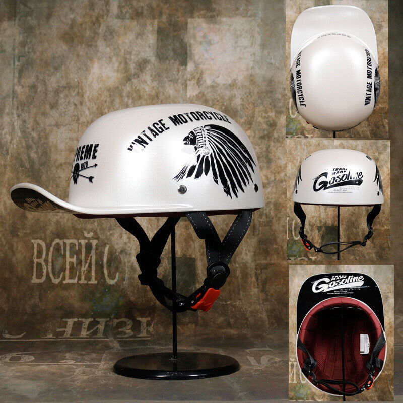 Motorcycle Half Helmet Baseball Cap Helmet Street Chopper Scooter Helmet DOT