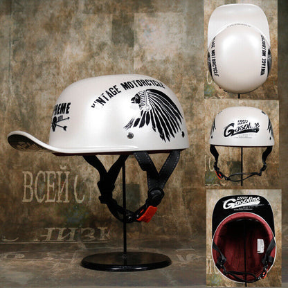 Motorcycle Half Helmet Baseball Cap Helmet Street Chopper Scooter Helmet DOT