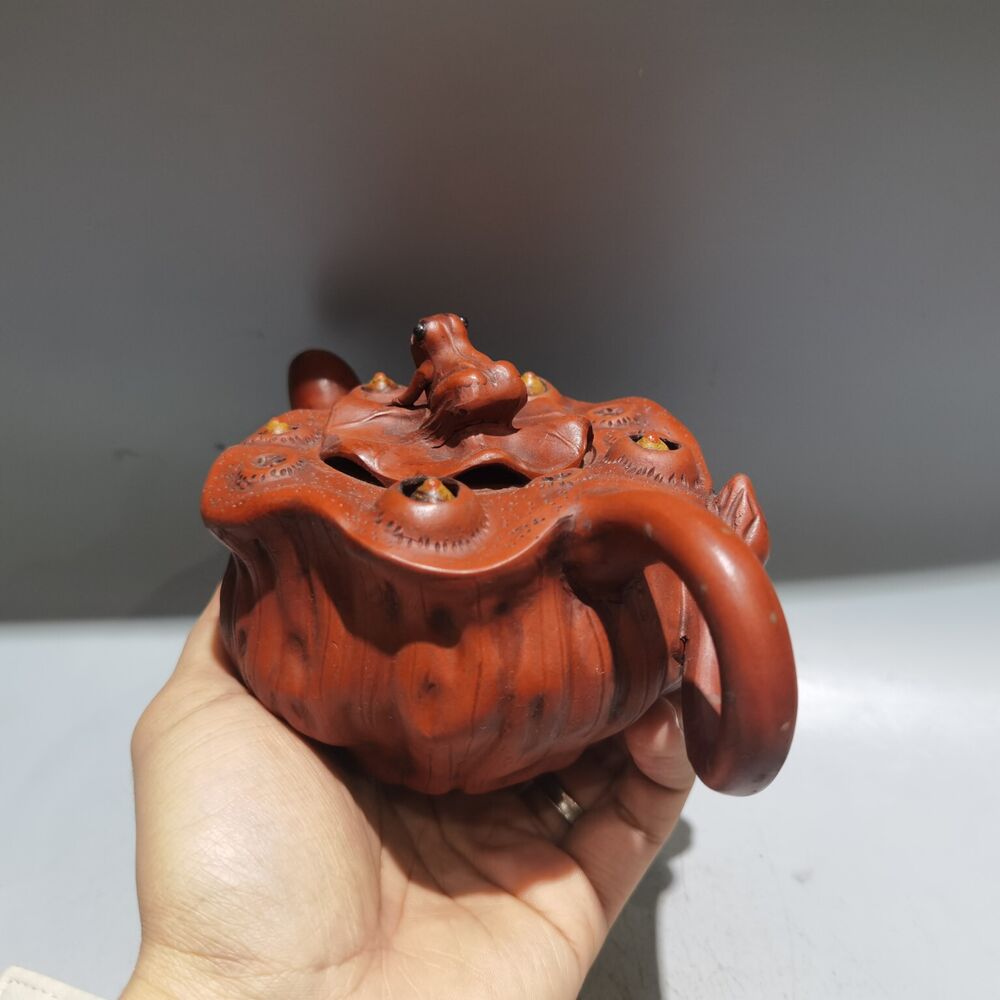 Vintage Chinese Yixing Purple Clay Teapot Zisha Ceramic Nice Frog Lotus Teaware