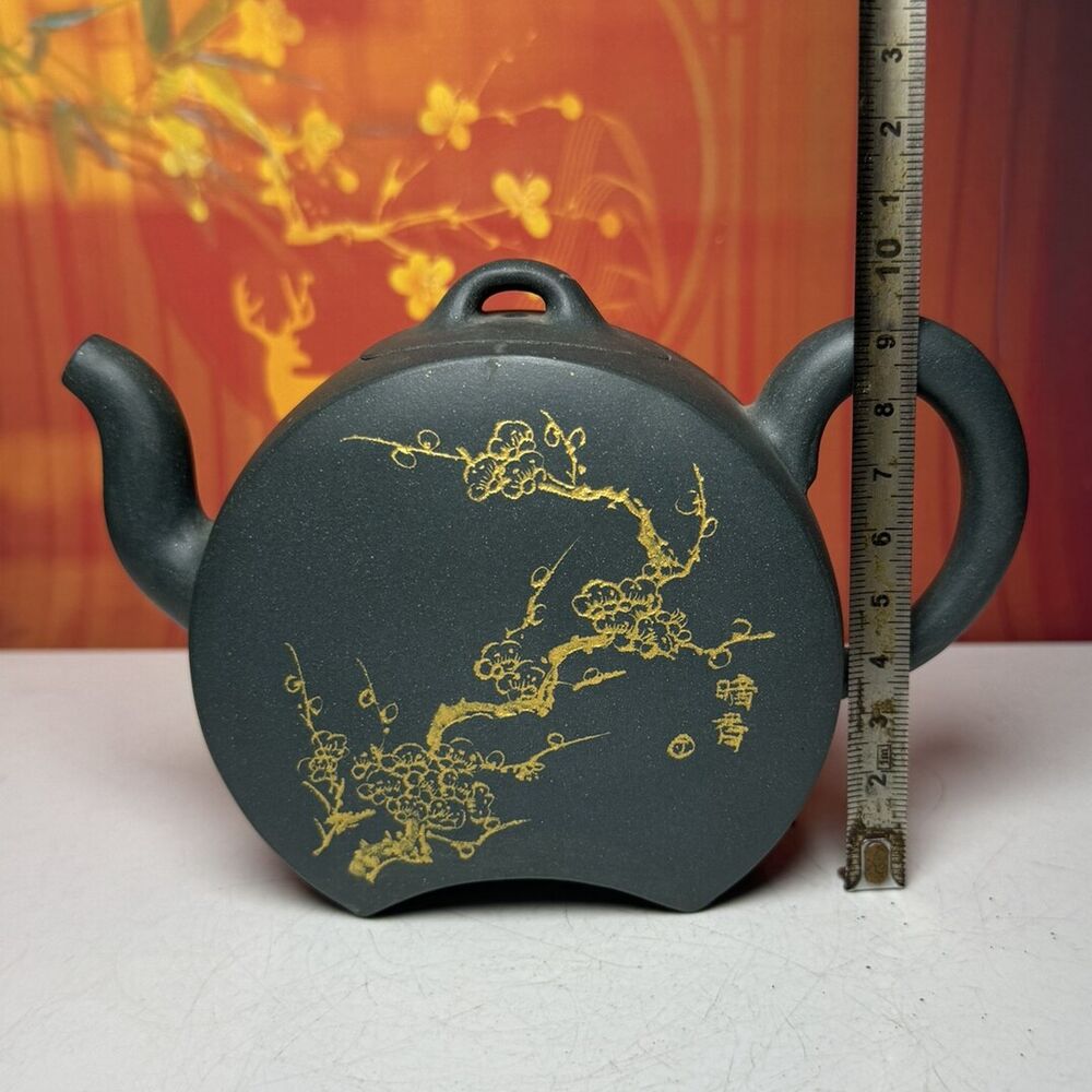 Vintage Chinese Yixing Purple Clay Teapot Zisha Ceramic Plum Blossom Teaware Art