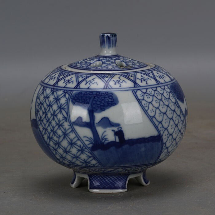 Qing Dynasty Official Kiln Handmade Porcelain Blue and White Porcelain Wuliang D