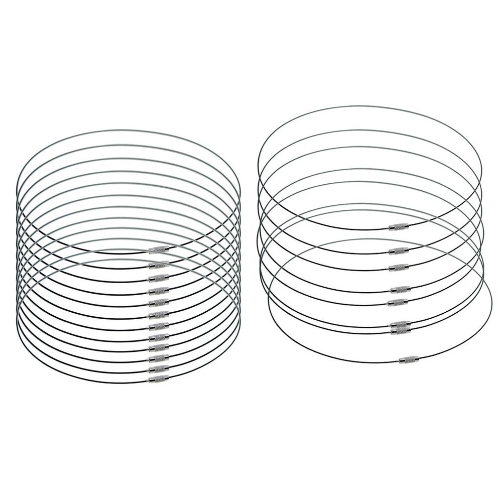 Jewelry Making Cord 20Pcs Stainless Steel Choker Wire DIY Necklaces Collars 46cm