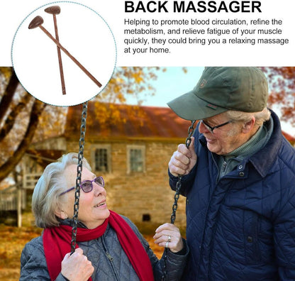 Wooden Massage Hammer Back Muscle Puncher Stick Trigger Point Massager 2 Pieces