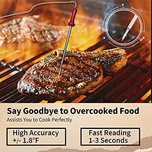 Wireless Meat Thermometer For Cooking Digital Meat Thermometer With 4 Probes 500