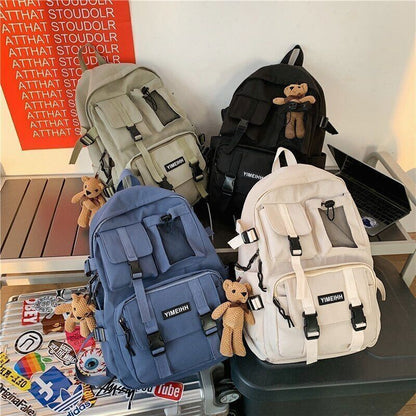 Pocket Backpack Men Canvas Bag Laptop Backpacks Student School Bags Women