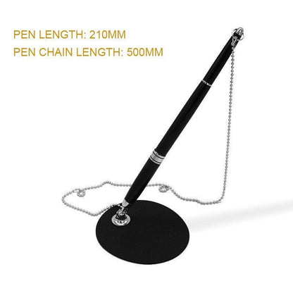 Ballpoint Pen Sticky Desk Chain Fixed Bank Counter Metal Writing Instrument 20cm