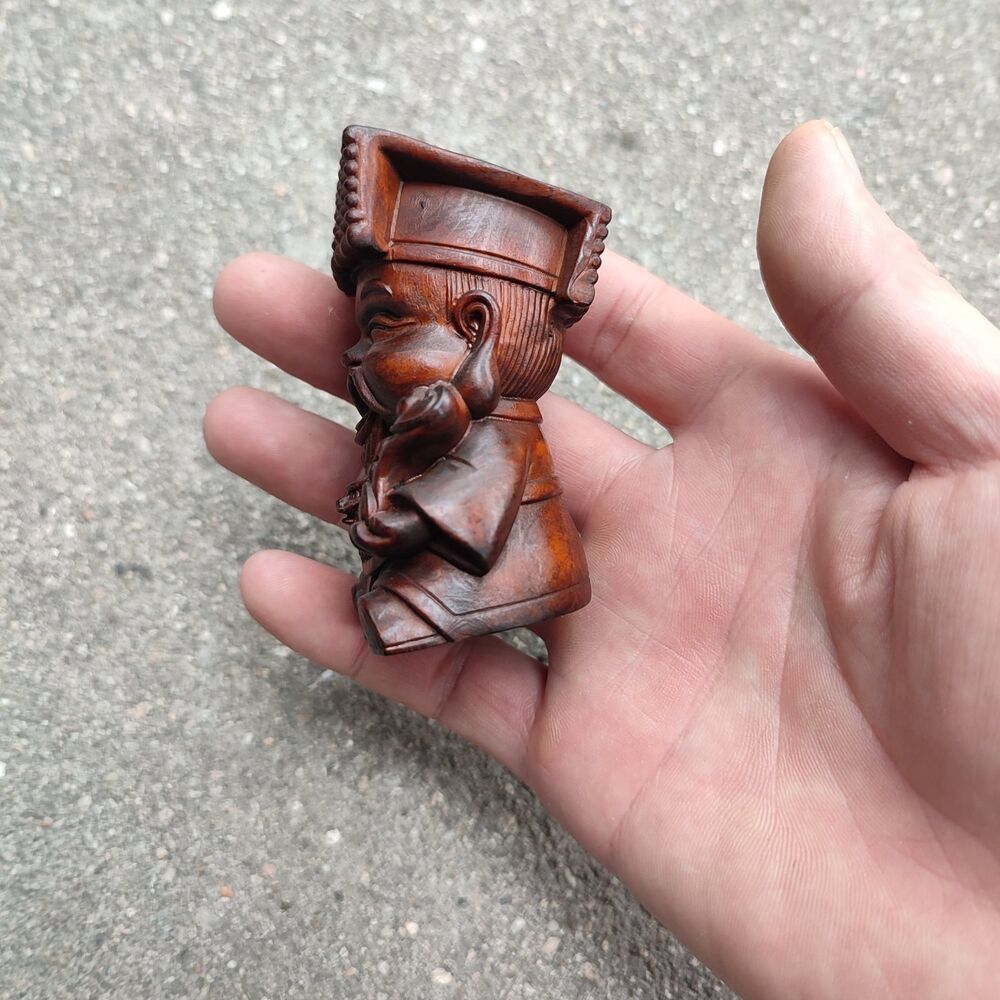 Wood Carving Buddha Statue Figurine Boxwood Kid Children Gift Statuette festival