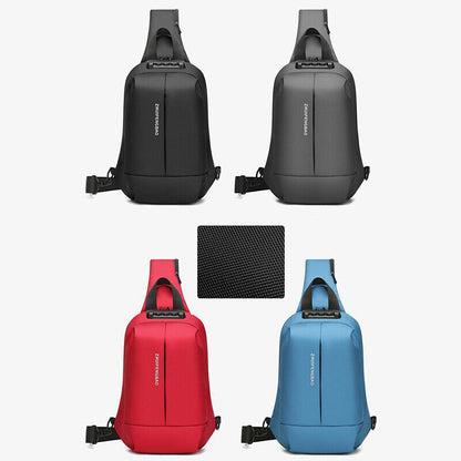 Waterproof Chest Bag Men Anti-theft USB Charging Crossbody Shoulder Bags Travel
