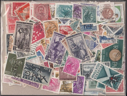 Early Years Italian Post Stamps Paper No Repeat Marked Postage Collections 48Pcs