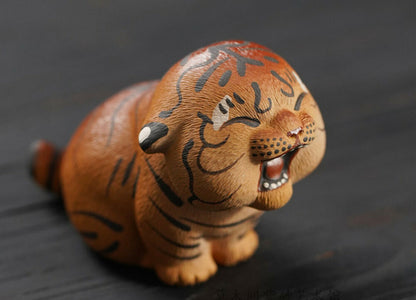 chinese yixing zisha handmade tea pet decoration DuanClay little cute tiger
