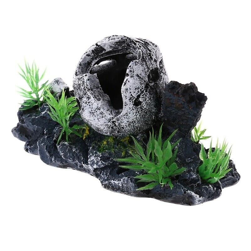 Aquarium Ornaments Plastic Resin Pirate Skull Skeleton Hide Cave Fish Tank Decor