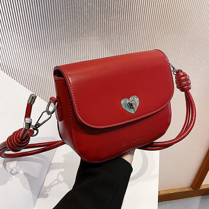 Fashion Heart-shaped Lock Women Small Side Shoulder Bag Crossbody Purse Handbags
