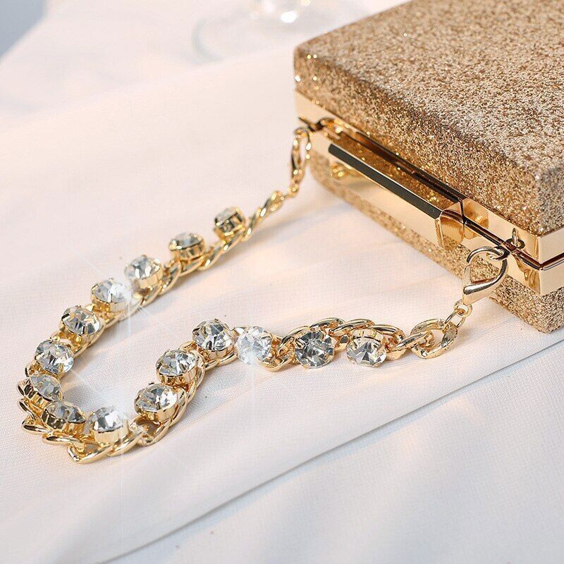 Handbags Ladies Clutch Bag Women Purses Rhinestone Handle Shape Bag