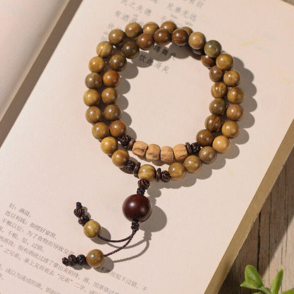 Old Material Green Sandalwood Buddha Bead Bracelet Sandalwood Bracelet