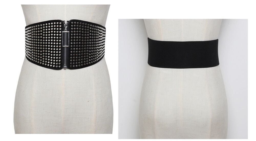 Corset Belt Women Plus Size Wide Elastic Big Cummerbunds Leather Punk Waistbands