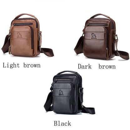 100% Genuine Leather Men's Messenger/Shoulder Bag 8" Handbags Crossbody Bags