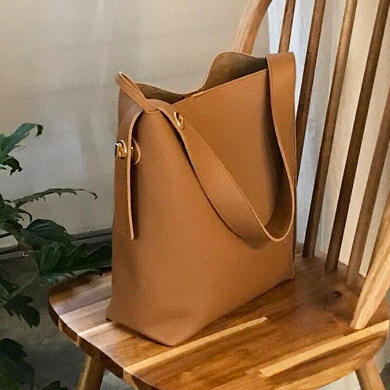 Women Bag Women's Simple Style PU Leather Shoulder Bag Handbags Bags Large Totes