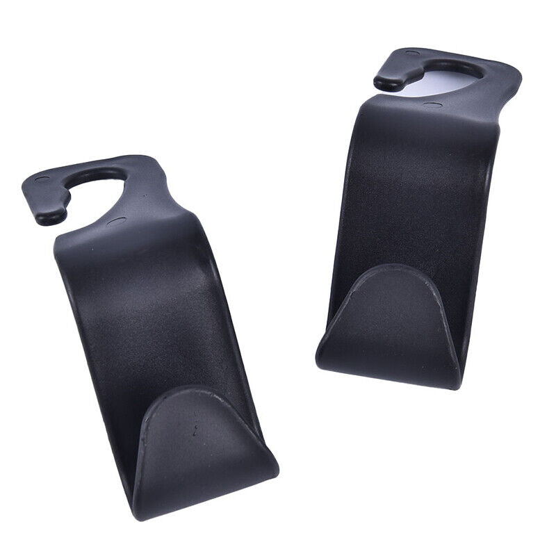 2x Black Car Seat Hook Purse Bag Hanger Bag Organizer Holder Clip Accessories-ca