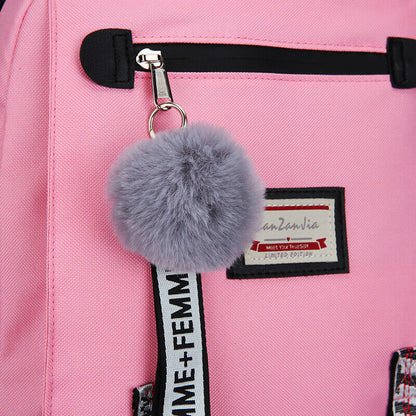 Nylon Women Accessories School Backpacks Anti Theft USB Charge Backpack Girl Bag